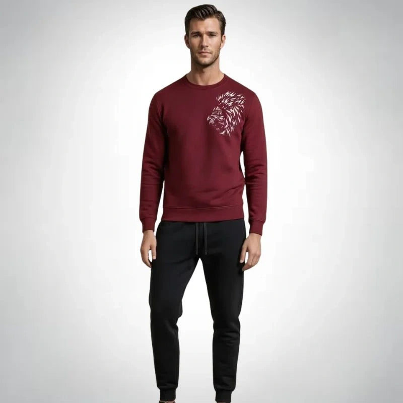 LION Printed Tracksuit Sweatshirt & Trouser | Warm & Comfortable Winter Wear | XL