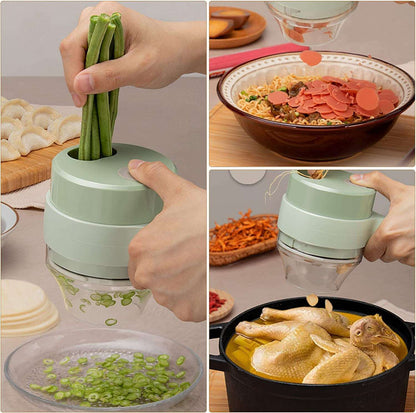 4 IN 1 Electric Vegetable Cutter Food Peel Slicer Handheld Wireless Garlic Masher Food Chopper Meat Grinder Home kitchen Mincer