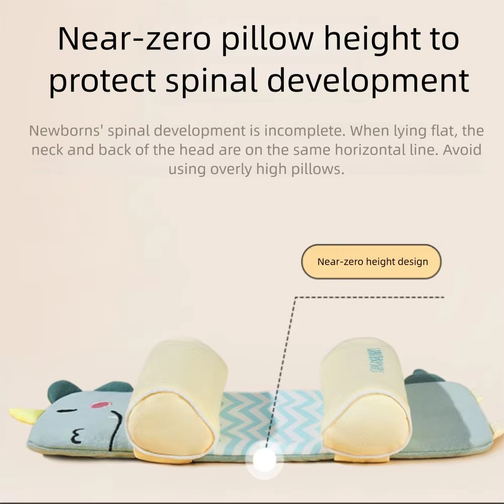 Anti-deviation Head Baby Pillow Correction Adjustable Newborn Buckwheat Shell Pillow Breathable Cartoon Baby Shaping Pillow
