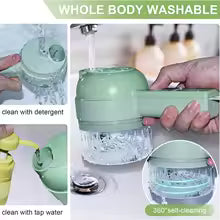 4 IN 1 Electric Vegetable Cutter Food Peel Slicer Handheld Wireless Garlic Masher Food Chopper Meat Grinder Home kitchen Mincer