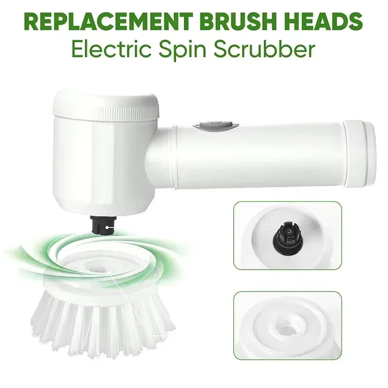 5in1 Magic Brush Electric Cordless Cleaning USB Chargeable Spin Scrubber Brush Polisher Sponge for Kitchen Bathroom Clean Brush