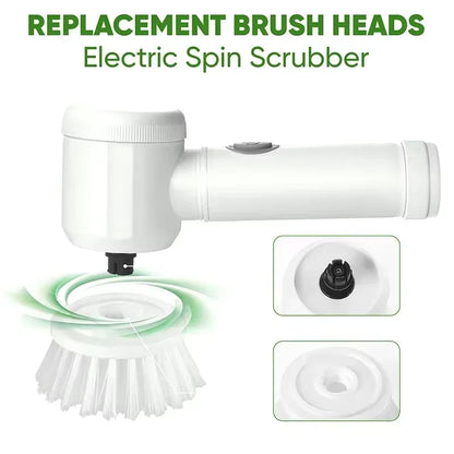 5in1 Magic Brush Electric Cordless Cleaning USB Chargeable Spin Scrubber Brush Polisher Sponge for Kitchen Bathroom Clean Brush