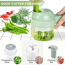 4 IN 1 Electric Vegetable Cutter Food Peel Slicer Handheld Wireless Garlic Masher Food Chopper Meat Grinder Home kitchen Mincer