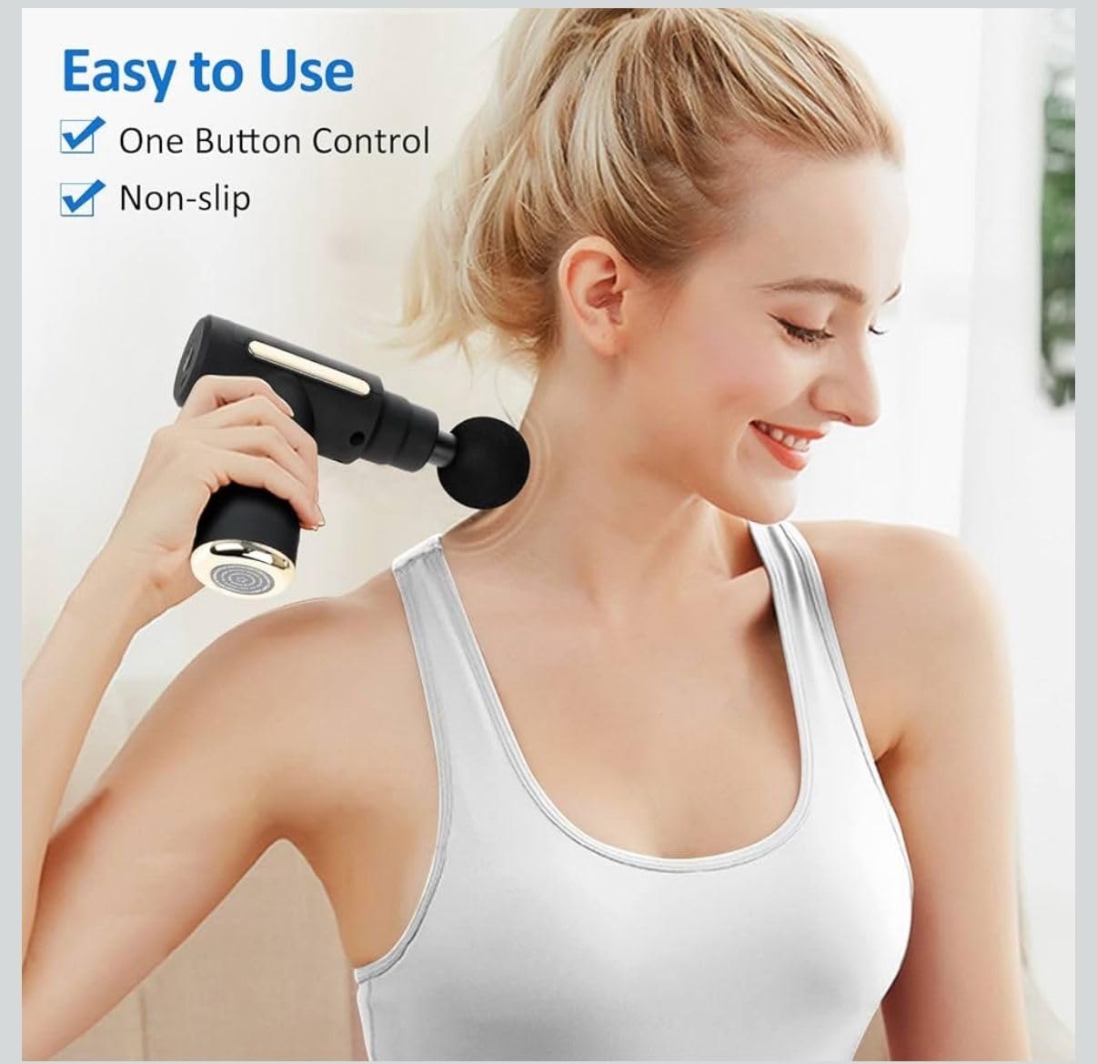 USB Mini Massage Gun Fascia Machine Muscle Relaxation Vibrating Gun Rod Massage Fitness Equipment Neck Grab Fascia Gun