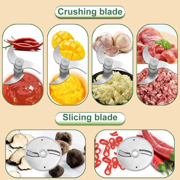4 IN 1 Electric Vegetable Cutter Food Peel Slicer Handheld Wireless Garlic Masher Food Chopper Meat Grinder Home kitchen Mincer