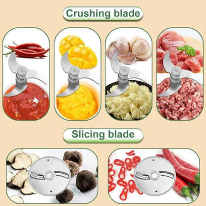 4 IN 1 Electric Vegetable Cutter Food Peel Slicer Handheld Wireless Garlic Masher Food Chopper Meat Grinder Home kitchen Mincer