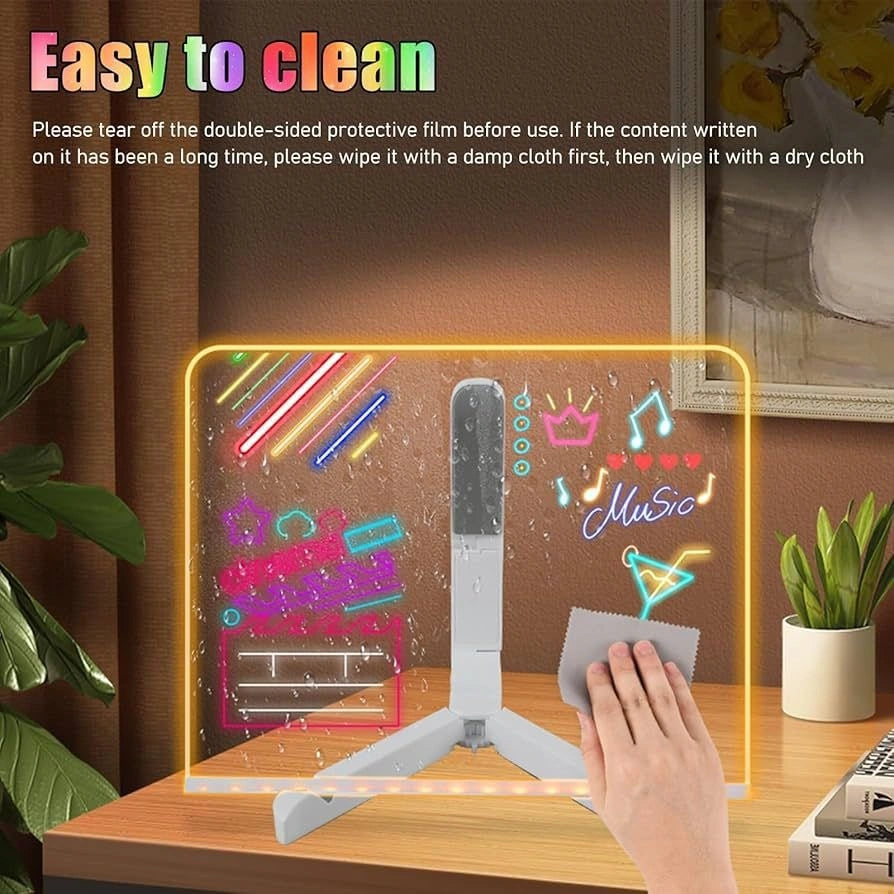 Acrylic LED Board With Colorful Night Light & 7 Neon Pens