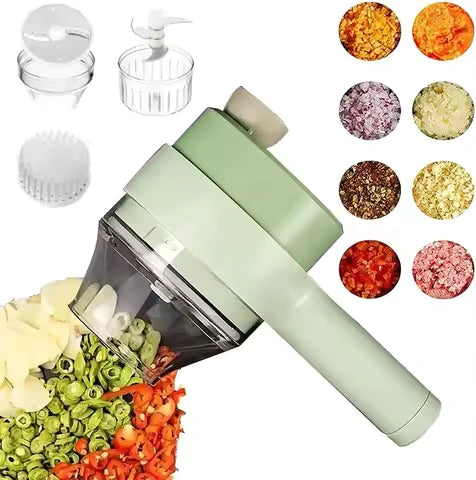 4 IN 1 Electric Vegetable Cutter Food Peel Slicer Handheld Wireless Garlic Masher Food Chopper Meat Grinder Home kitchen Mincer