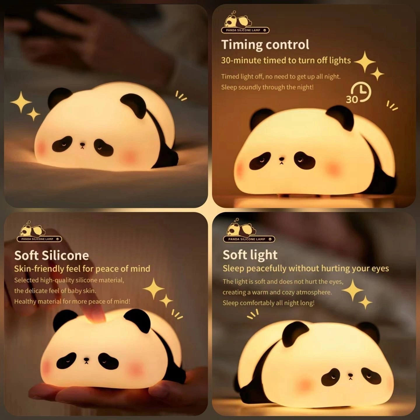 Cute Panda Silicone LED Night Lamp Light