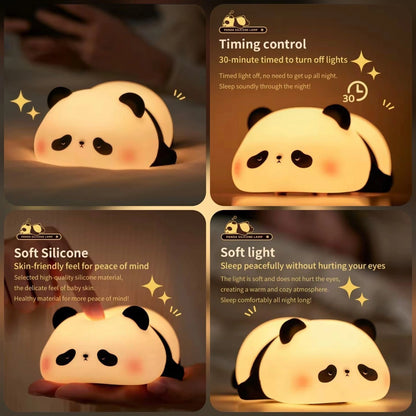 Cute Panda Silicone LED Night Lamp Light