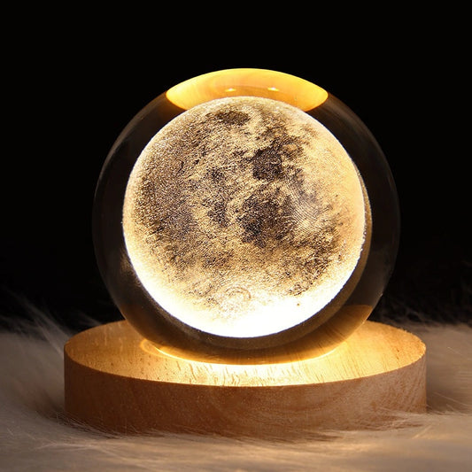 3D Crystal Ball LED Moon Light Lamp